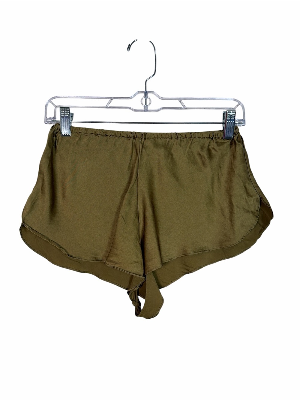 Magic Silk Women’s Medium Olive Green 100% Silk Lounge Sleep Shorts